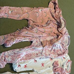 Little Sleepies Pink and Yellow Baby Sleepers